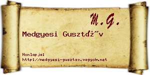 Medgyesi Gusztáv névjegykártya