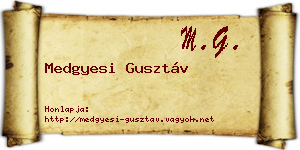Medgyesi Gusztáv névjegykártya